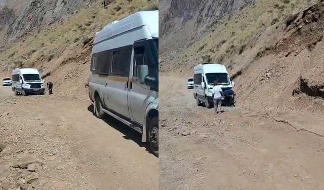 Cennet-Cehennem Vadisi’ne giden turistler yolda kaldı