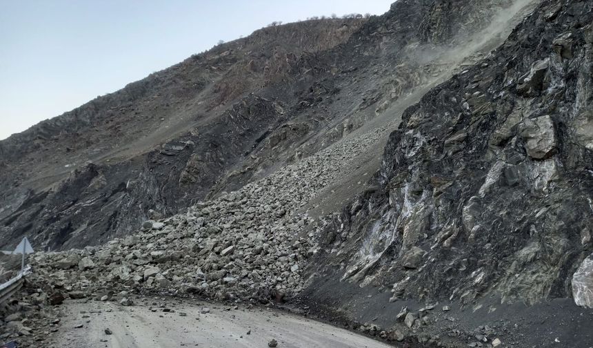 Van-Yüksekova yolu kaya düşmesi nedeniyle trafiğe kapatıldı